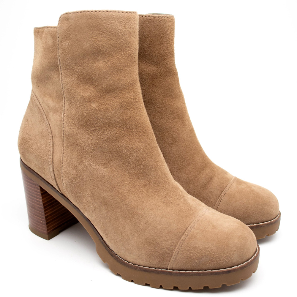 Cole Haan Foster Tan Faux Suede Ankle Boots Womens SIZE 8.5